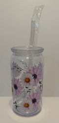 Floral plastic tumbler