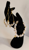 Pink stone bracelet and earring set
