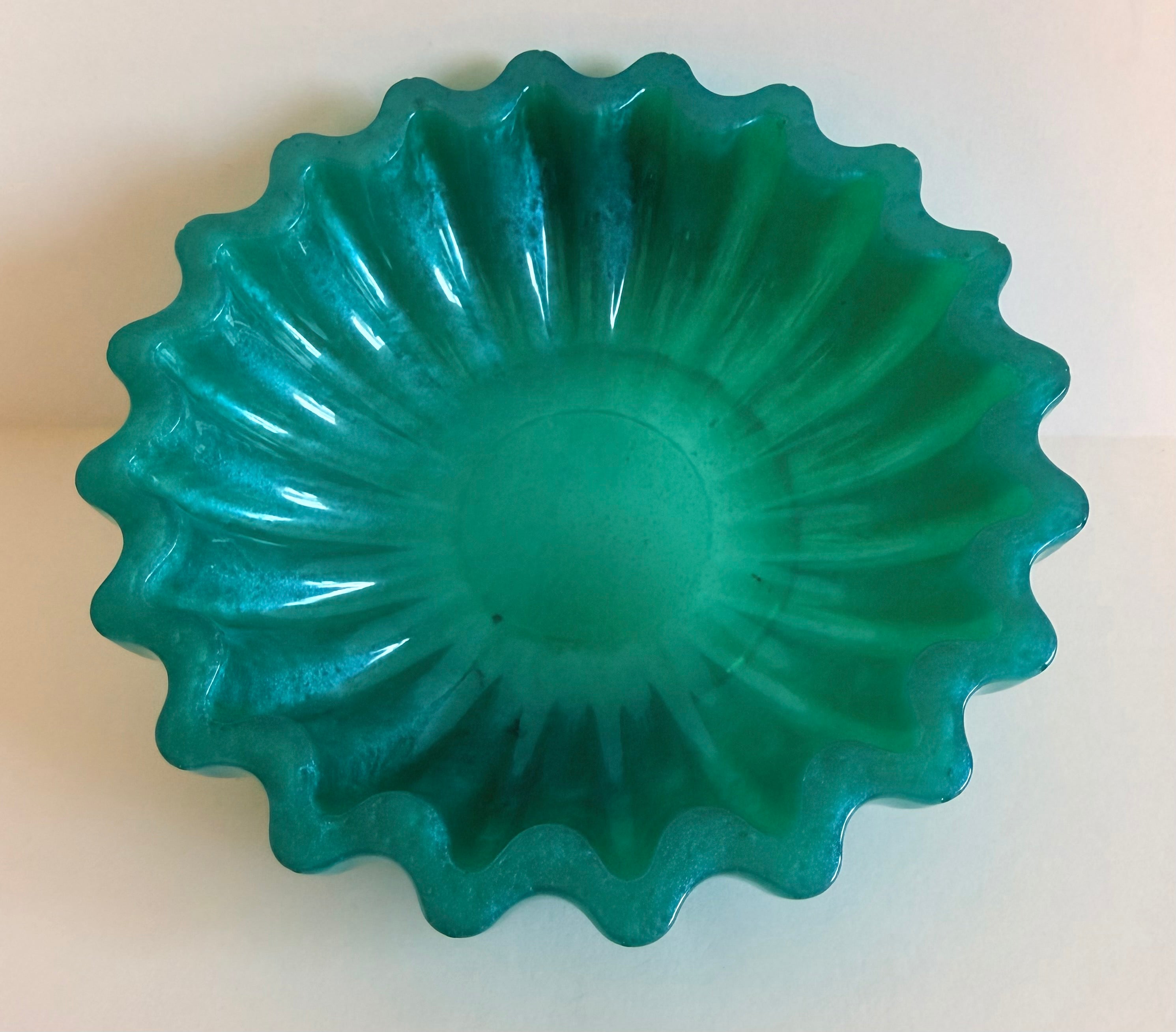 Teal resin trinket tray